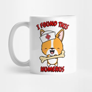 Funny corgi tells a lame joke Mug